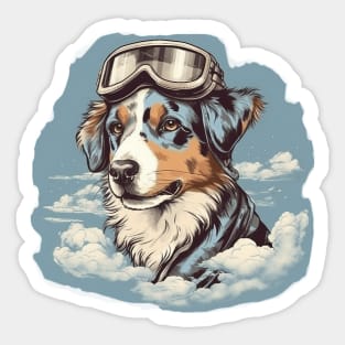 Aviator dog Sticker